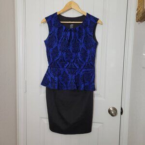 Enfocus Studio Blue and Blakc Business Dress